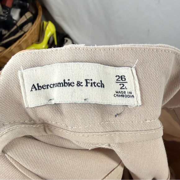 Abercrombie & Fitch Sloane Tailored Wide Leg Pant in Light Taupe Size 2 or 26 - Picture 9 of 11